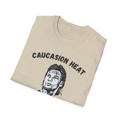 Funny Caucasian Heat T-Shirt - Bringin' the Fire Since Birth - Cool Graphic Tee for Casual Wear