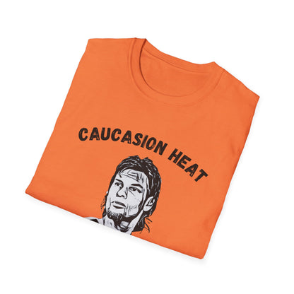 Funny Caucasian Heat T-Shirt - Bringin' the Fire Since Birth - Cool Graphic Tee for Casual Wear